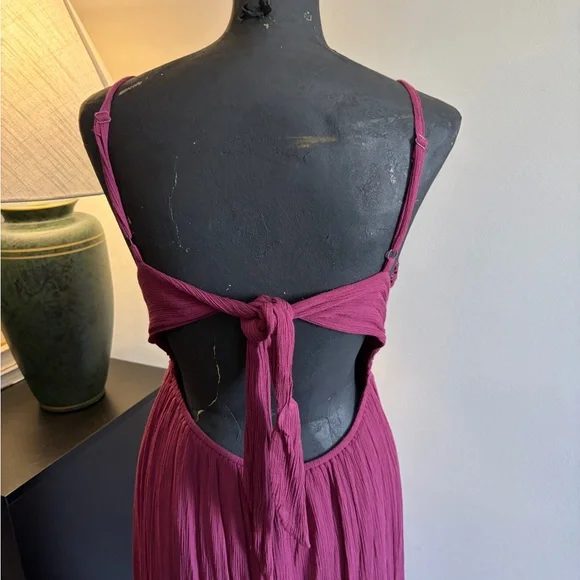 Lovely Day Plum Purple Dark Romantic Boho Lace Maxi Dress (M) Whimsigoth Wedding - Picture 5 of 16